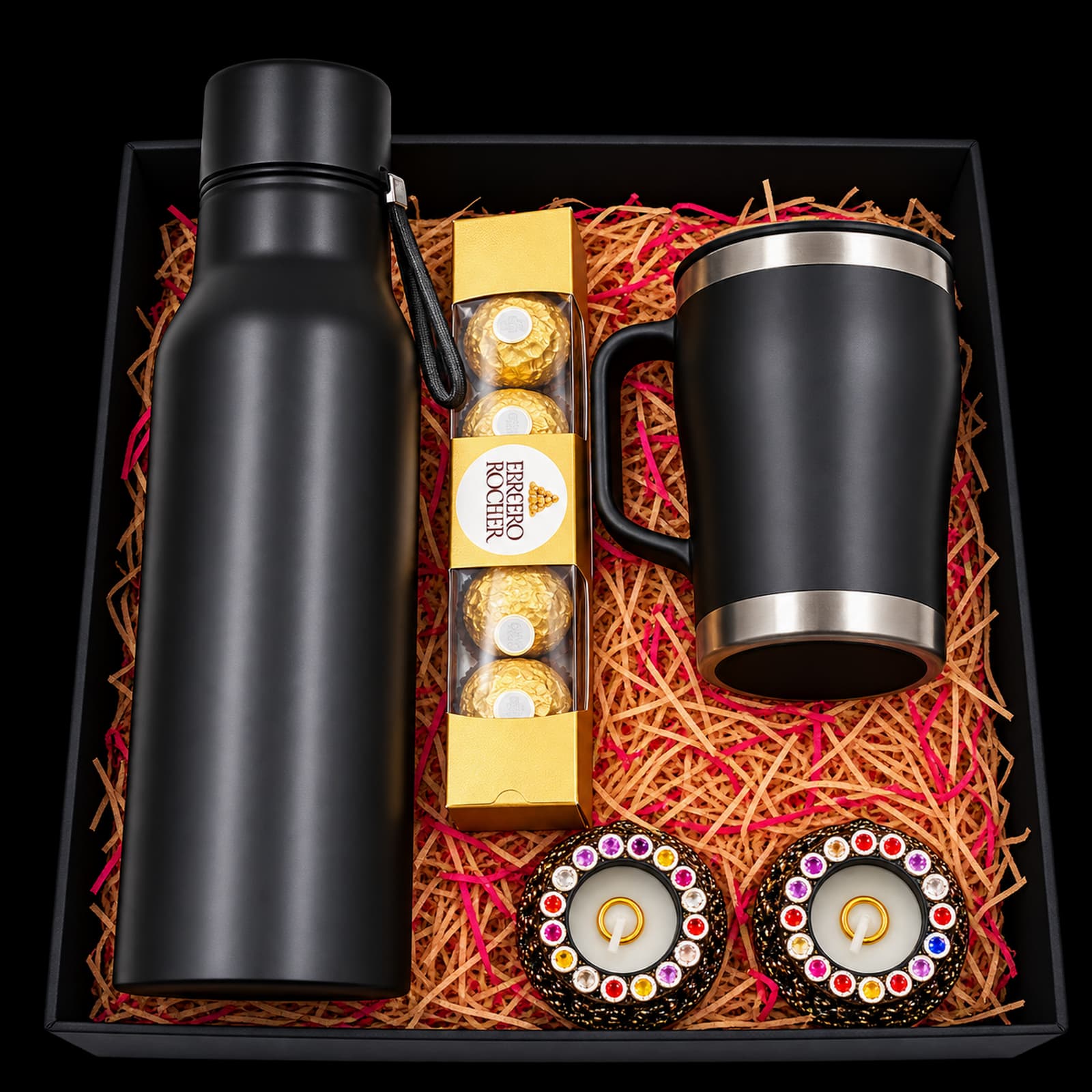 Black Celebration Flask & Mug Hamper