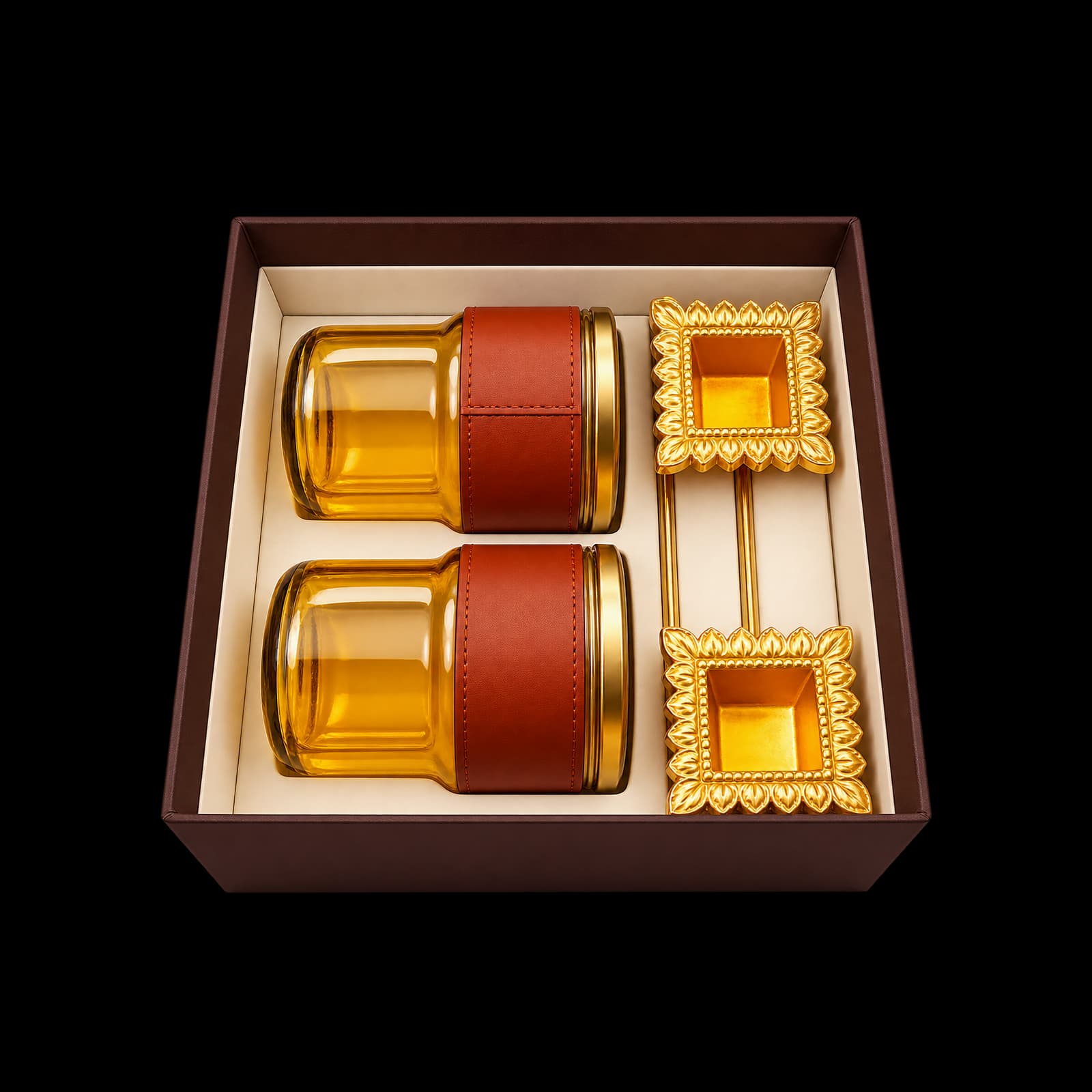 Premium Diya & Glass Gift Box